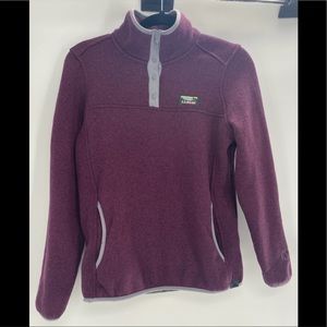 LL Bean Purple Fleece Snap Button Pullover